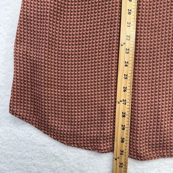 Adrianna Papell Tie Neck Popover Blouse Elegant Dusty Pink Geo Print Plus 2X NWT - Picture 11 of 12